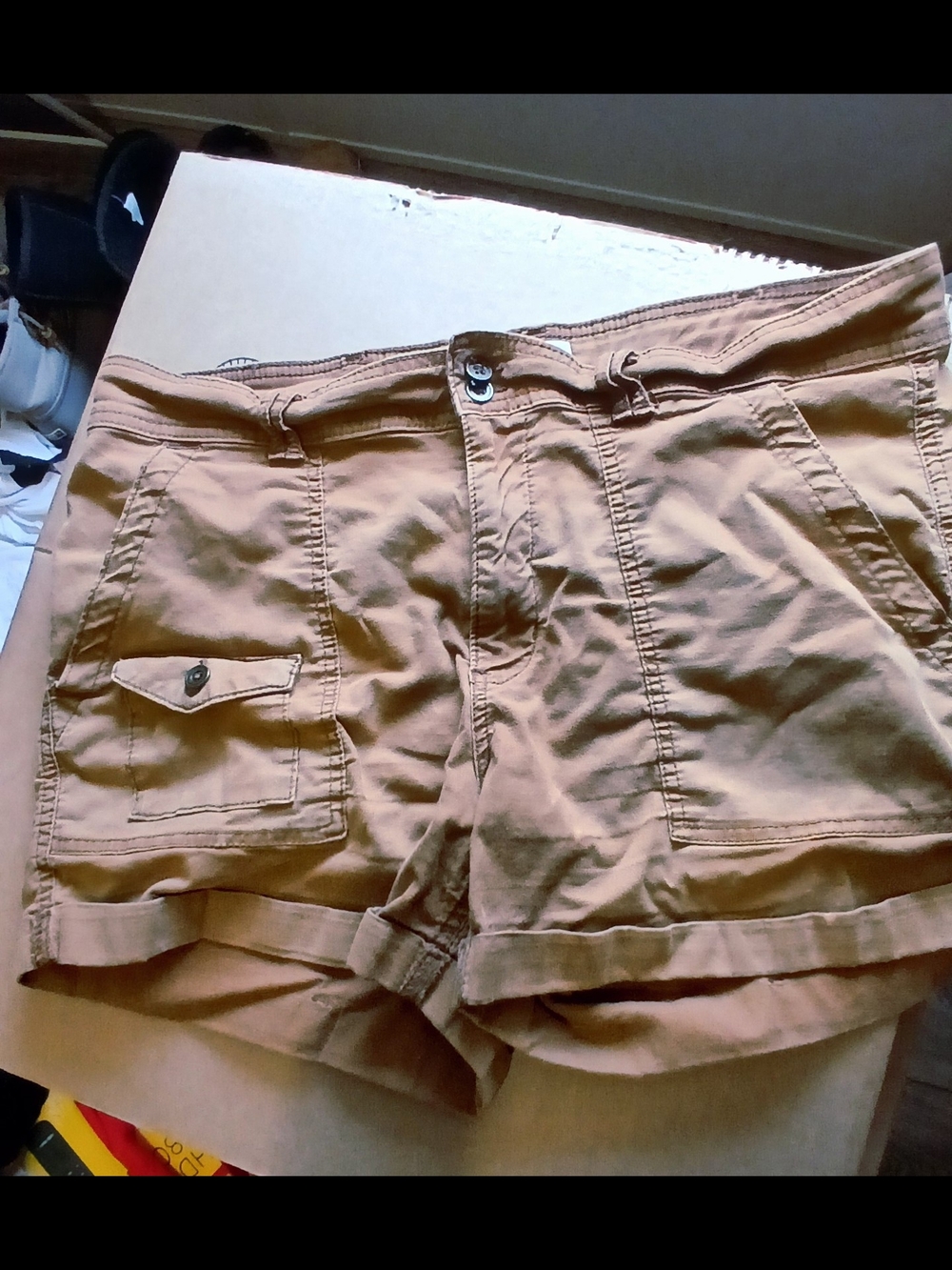 Time and Tru Tan Cargo Roll-Cuff Shorts